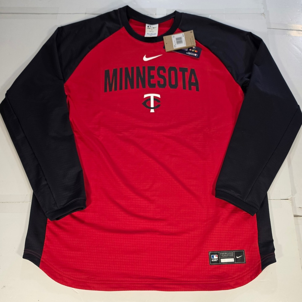 Nike Minnesota Twins MLB Authentic Collection Pre-Game Pullover Red Black XXL